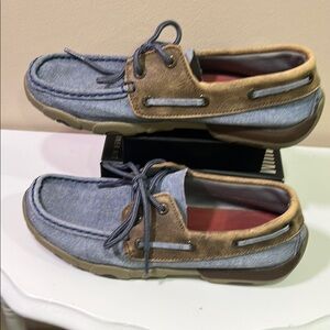 Women’s Casual Boat Shoes - Blue and Tan
